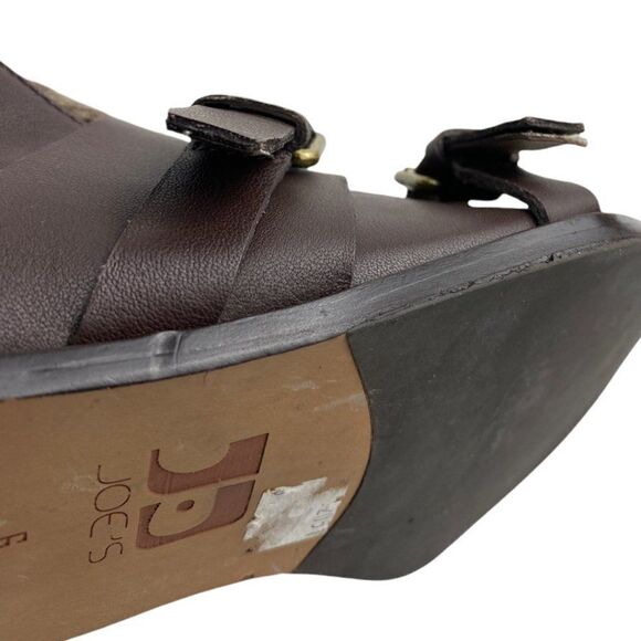 JOE'S JEANS Women's Brown Strappy Ankle Boots with Fur Tongue Side Zip US 6 - Picture 11 of 14